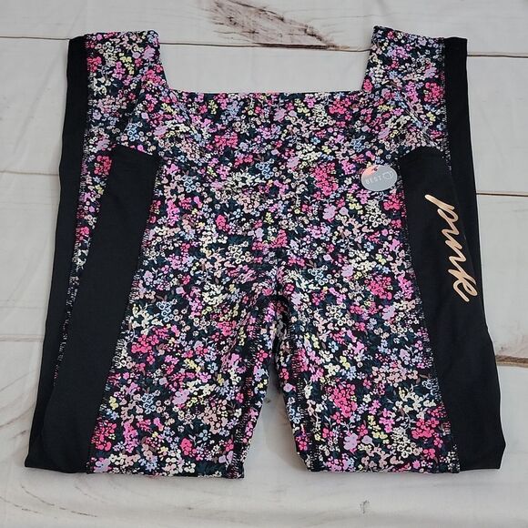 𝅺pink by Victoria's Secret Ultimate Athletic Leggings Beautiful Bright Floral - Picture 1 of 6